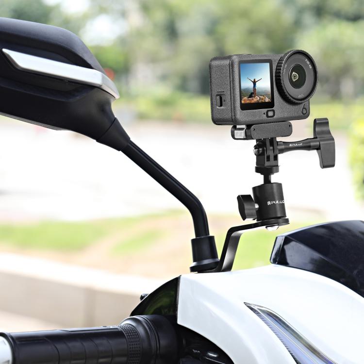 PULUZ Motorcycle Rearview Mirror Aluminum Alloy Action Camera Holder Mount, Rearview Mirror Mount