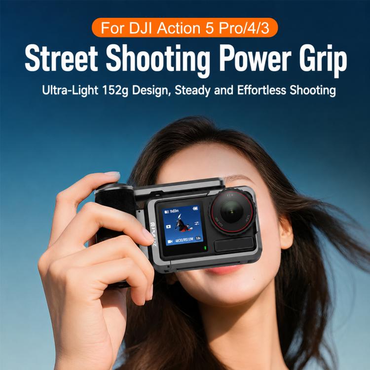 For DJI Osmo Action 5 Pro / 4 / 3 PULUZ Metal Camera Cage Expansion Adapter with Handle Grip, For DJI Osmo Action 5 Pro / 4 / 3