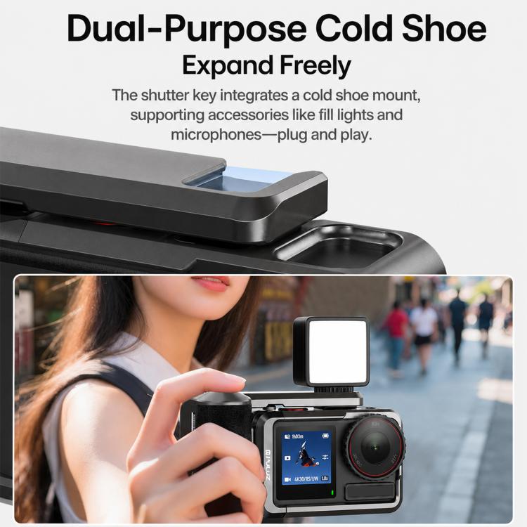 For DJI Osmo Action 5 Pro / 4 / 3 PULUZ Metal Camera Cage Expansion Adapter with Handle Grip, For DJI Osmo Action 5 Pro / 4 / 3