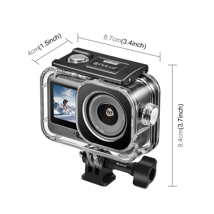 For DJI Osmo Action 6 PULUZ 60m / 196ft Underwater Waterproof Diving Shell with Invisible Adapter & Long Screw, Waterproof Shell