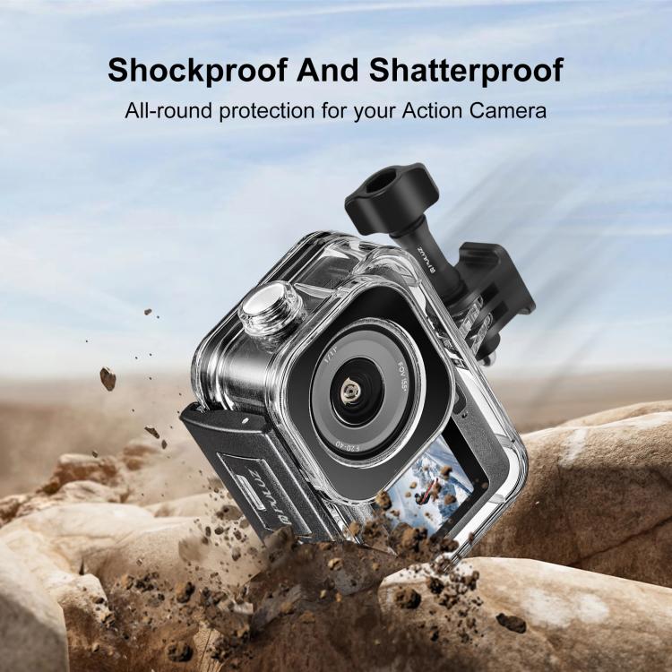 For DJI Osmo Action 6 PULUZ 60m / 196ft Underwater Waterproof Diving Shell with Invisible Adapter & Long Screw, Waterproof Shell