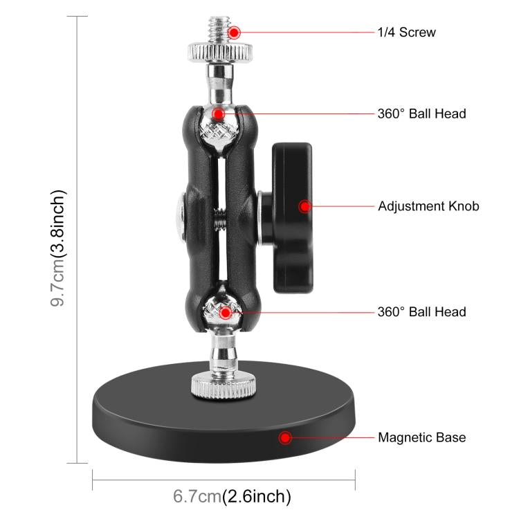 PULUZ Magnetic Pea-Style Clip Mount Holder with Mount Adapter & Long Screw, Magnetic Pea-Style Clip
