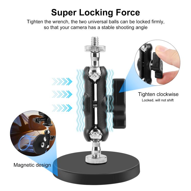 PULUZ Magnetic Pea-Style Clip Mount Holder with Mount Adapter & Long Screw, Magnetic Pea-Style Clip