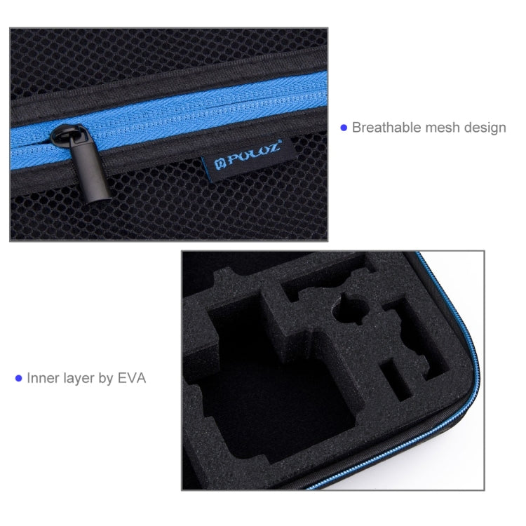 PULUZ Waterproof Carrying and Travel Case for GoPro Hero12 Black / Hero11 /10 /9 /8 /7 /6 /5, Insta360 Ace / Ace Pro, DJI Osmo Action 4 and Other Action Cameras Accessories, Large Size: 32cm x 22cm x 7cm