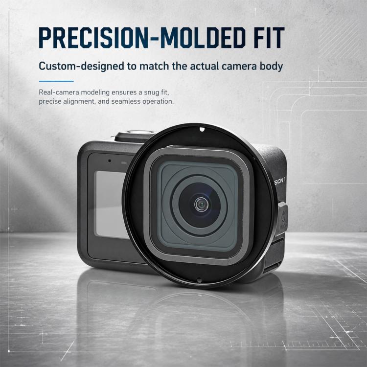 PULUZ 58mm UV Lens Filter Adapter Ring for GoPro MISSION 1 / 1 PRO, with Lens Cover, Filter Adapter Ring