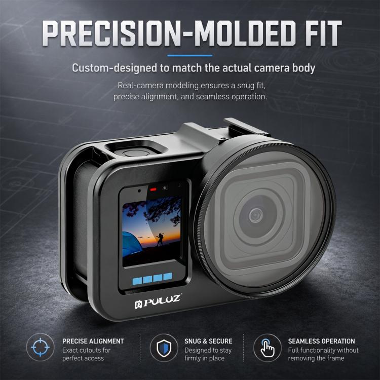 PULUZ  Aluminum Alloy Protective Cage with 58mm UV Lens & Lens Cover for GoPro MISSION 1 / 1 PRO, Protective Cage