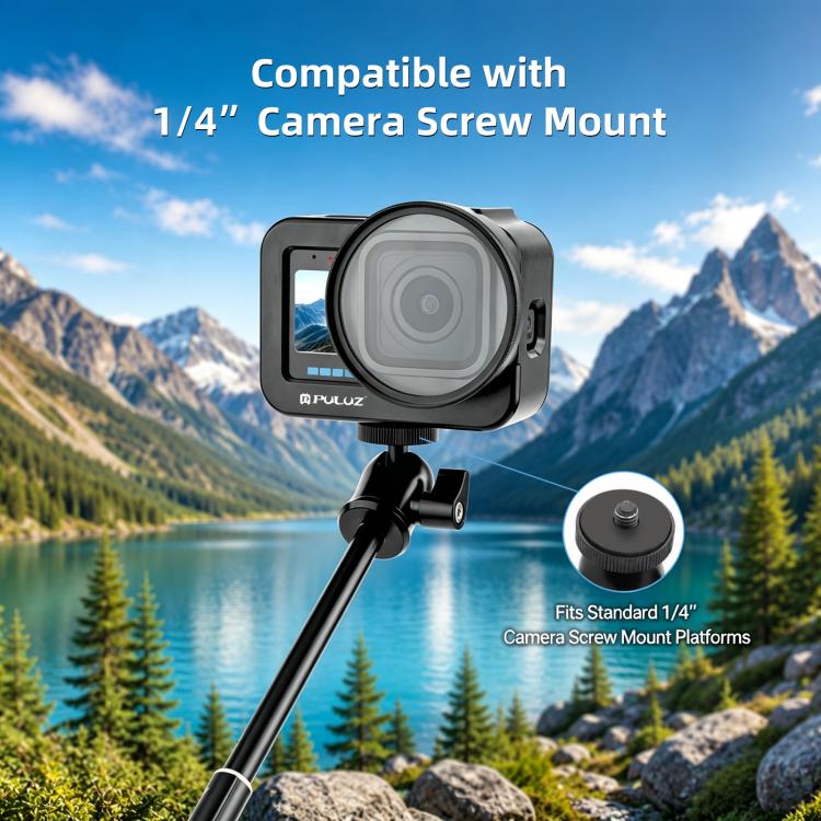PULUZ  Aluminum Alloy Protective Cage with 58mm UV Lens & Lens Cover for GoPro MISSION 1 / 1 PRO, Protective Cage