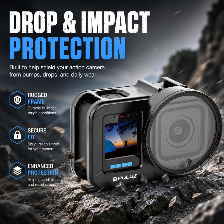 PULUZ  Aluminum Alloy Protective Cage with 58mm UV Lens & Lens Cover for GoPro MISSION 1 / 1 PRO, Protective Cage