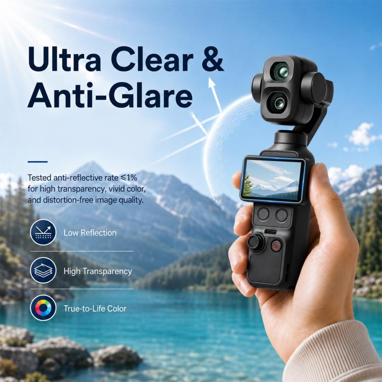 For DJI OSMO Pocket 4P / XTRA Muse 2 Pro PULUZ 9H 2.5D HD Tempered Glass Lens Protector + Screen Film, For DJI OSMO Pocket 4P / XTRA Muse 2 Pro
