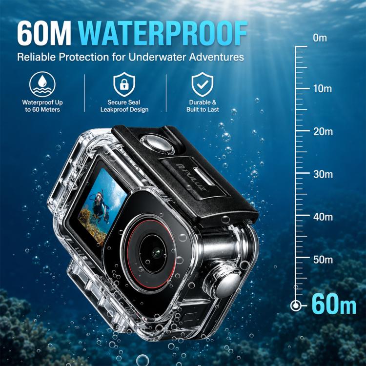 PULUZ 60m Waterproof Housing Diving Case for DJI Action 5 Pro / 4 / 3, For DJI Action 5 Pro / 4 / 3