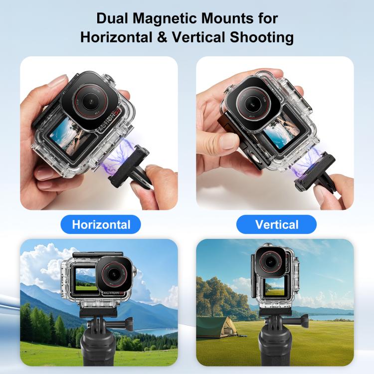PULUZ 60m Waterproof Housing Diving Case for DJI Action 5 Pro / 4 / 3, For DJI Action 5 Pro / 4 / 3