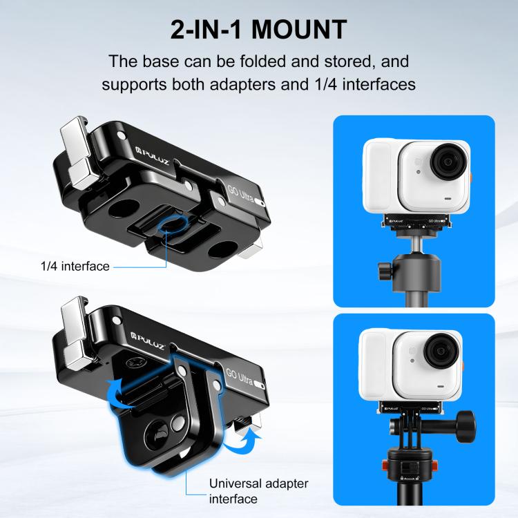 For Insta360 GO Ultra PULUZ Magnetic Metal Quick Release Base Mount, For Insta360 GO Ultra Zinc Alloy