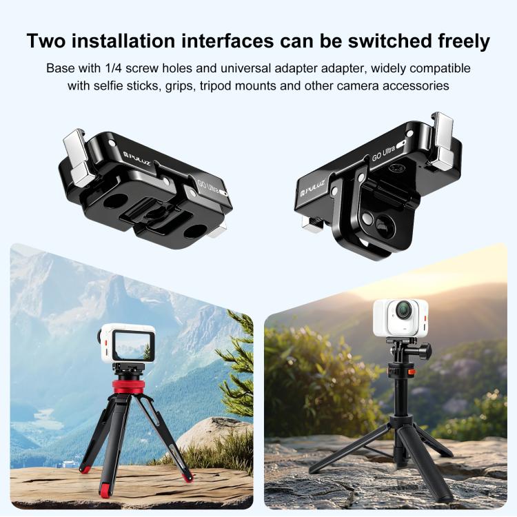 For Insta360 GO Ultra PULUZ Magnetic Metal Quick Release Base Mount, For Insta360 GO Ultra Zinc Alloy