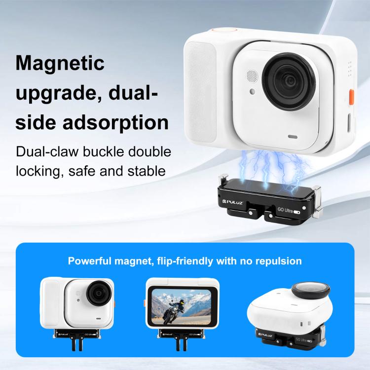 For Insta360 GO Ultra PULUZ Magnetic Metal Quick Release Base Mount, For Insta360 GO Ultra Zinc Alloy