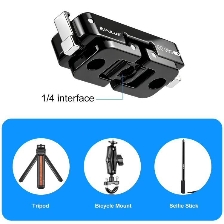 For Insta360 GO Ultra PULUZ Magnetic Metal Quick Release Base Mount, For Insta360 GO Ultra Zinc Alloy