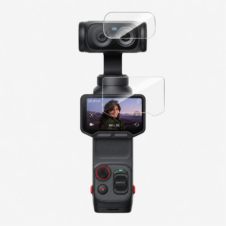 For Insta360 Luna Ultra PULUZ 9H 2.5D HD Tempered Glass Screen Film + Lens Protector