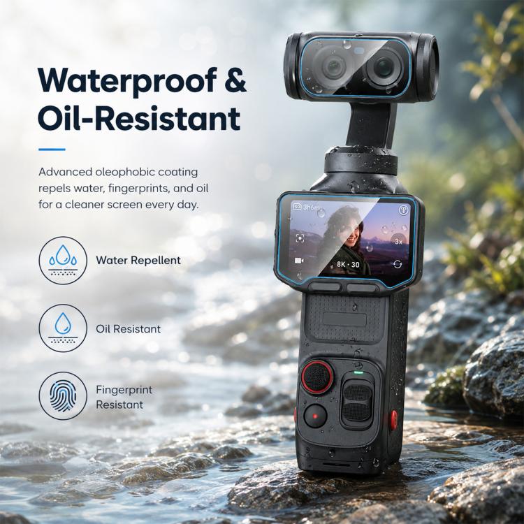 For Insta360 Luna Ultra PULUZ 9H 2.5D HD Tempered Glass Screen Film + Lens Protector
