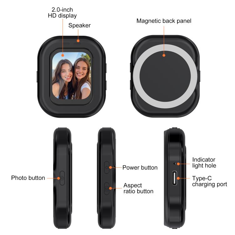 PULUZ Magnetic Phone Vlog Selfie Monitor Screen