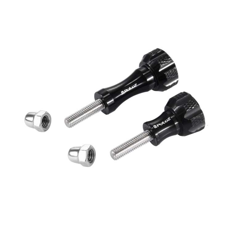 PULUZ CNC Aluminum Thumb Knob Stainless Bolt Nut Screw Set for GoPro Hero12 Black / Hero11 /10 /9 /8 /7 /6 /5, Insta360 Ace / Ace Pro, DJI Osmo Action 4 and Other Action Cameras(Black)