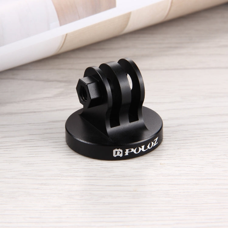 PULUZ 1/4 inch Screw Hole Tripod Mount CNC Adapter for GoPro, Insta360, DJI and Other Action Cameras(Black)