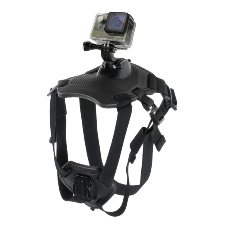 PULUZ Adjustable Hound Dog Fetch Harness Chest Strap Mount for GoPro Hero12 / Hero11 /10 /9 /8 /7 /6 /5, Insta360 Ace / Ace Pro, DJI Osmo Action 4 (Black)
