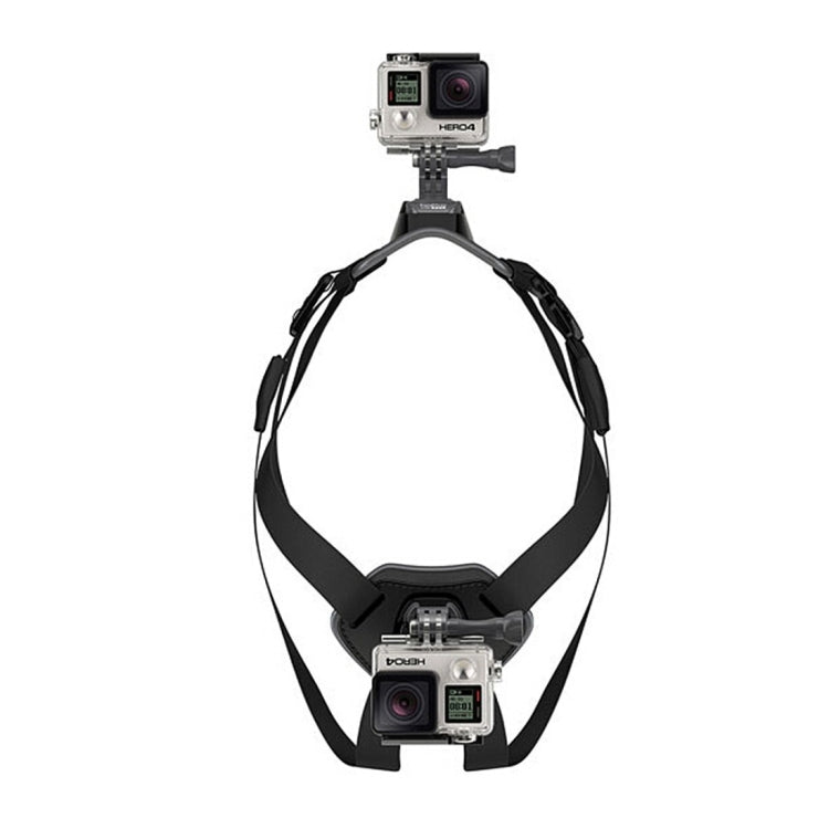 PULUZ Adjustable Hound Dog Fetch Harness Chest Strap Mount for GoPro Hero12 / Hero11 /10 /9 /8 /7 /6 /5, Insta360 Ace / Ace Pro, DJI Osmo Action 4 (Black)