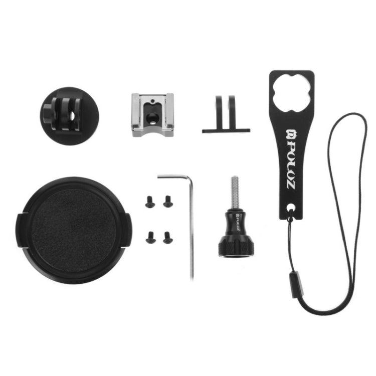 PULUZ Housing Shell CNC Aluminum Alloy Protective Cage Kit with Metal Wrench & Lens Cap & Screw & Tripod Adapter for GoPro HERO5 Session /HERO4 Session /HERO Session, For HERO4 Session