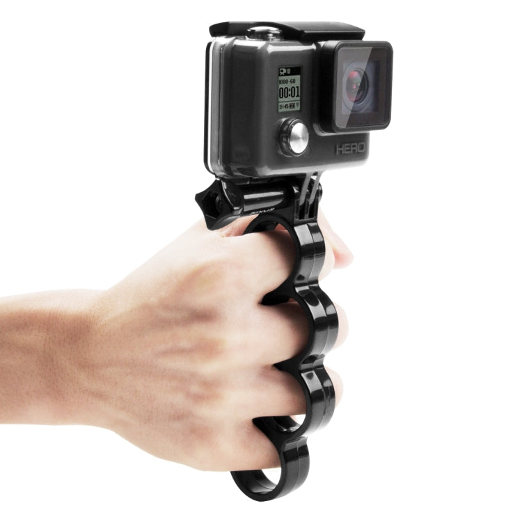 PULUZ Handheld Knuckles Grip Monopod with Thumb Screw for GoPro Hero12 / Hero11 /10 /9 /8 /7 /6 /5, Insta360 Ace / Ace Pro, DJI Osmo Action 4 (Black)