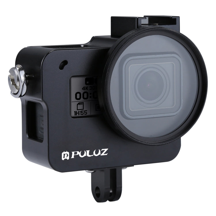 PULUZ Housing Shell CNC Aluminum Alloy Protective Cage with Insurance Frame & 52mm UV Lens for GoPro HERO(2018) /7 Black /6 /5, For HERO6 /5 Pull Frame UK Stock, For HERO6 /5 Pull Frame US Stock, For HERO6 /5 Pull Frame AE Stock, For HERO6 /5 Pull Fram...
