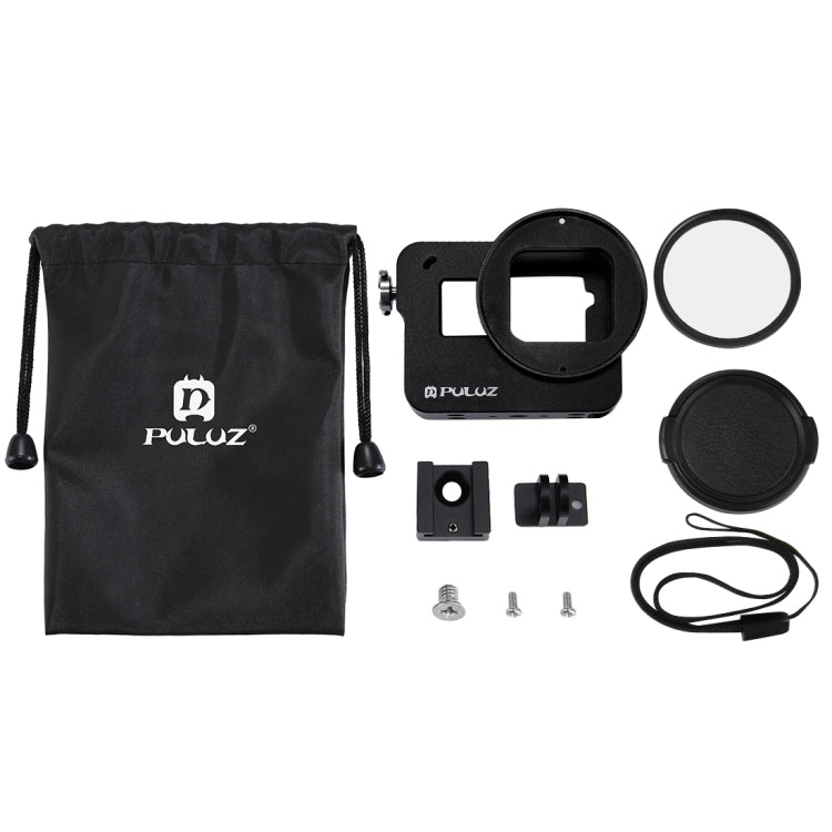 PULUZ Housing Shell CNC Aluminum Alloy Protective Cage with Insurance Frame & 52mm UV Lens for GoPro HERO(2018) /7 Black /6 /5, For HERO6 /5 Pull Frame UK Stock, For HERO6 /5 Pull Frame US Stock, For HERO6 /5 Pull Frame AE Stock, For HERO6 /5 Pull Fram...