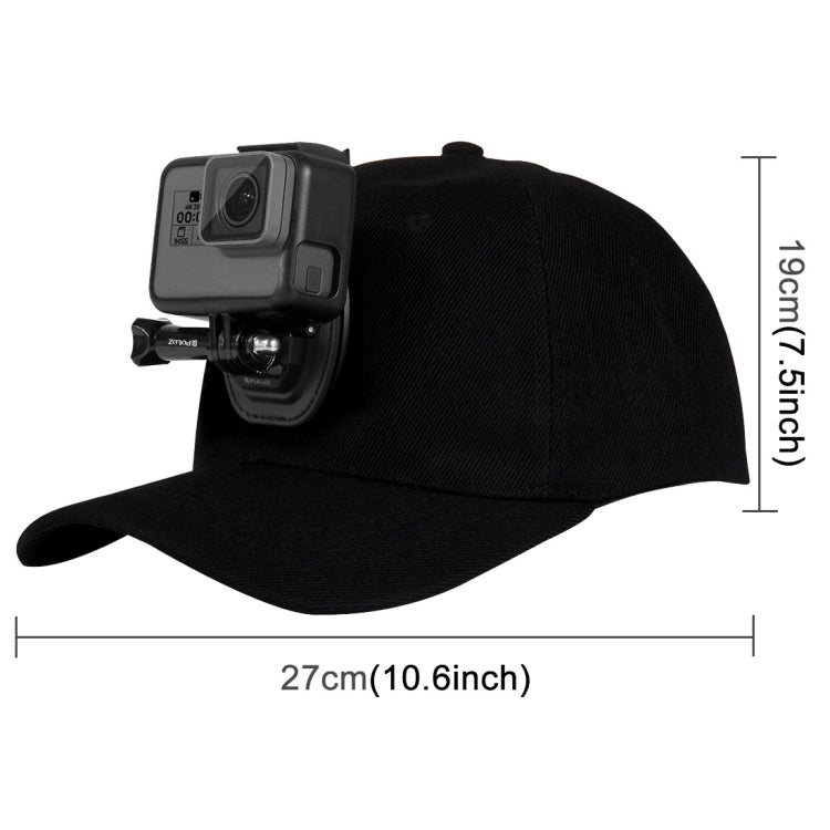 PULUZ Baseball Hat with J-Hook Buckle Mount & Screw for GoPro, DJI OSMO Action and Other Action Cameras(Black)