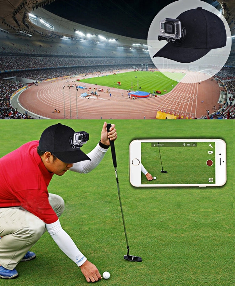 PULUZ Baseball Hat with J-Hook Buckle Mount & Screw for GoPro, DJI OSMO Action and Other Action Cameras, Baseball Hat Black Color, Baseball Hat Red Color, Baseball Hat Dark Blue Color