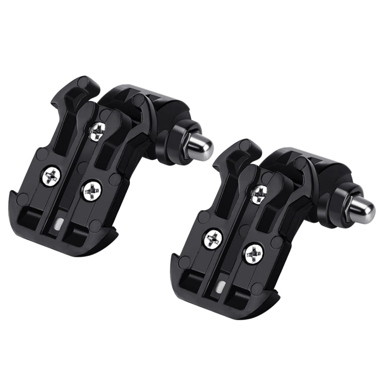 2 PCS PULUZ Black Vertical Surface J-Hook Buckle Mount Set for PULUZ Action Sports Cameras Jaws Flex Clamp Mount for GoPro, Insta360, DJI and Other Action Cameras(Black)