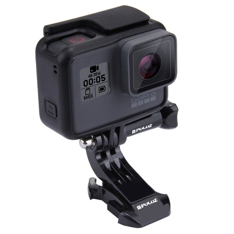 2 PCS PULUZ Black Vertical Surface J-Hook Buckle Mount Set for PULUZ Action Sports Cameras Jaws Flex Clamp Mount for GoPro, Insta360, DJI and Other Action Cameras(Black)