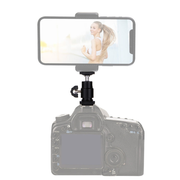PULUZ Cold Shoe Tripod Head 1/4 inch Tripod Screw Head with Lock, Hot Shoe Tripod Head