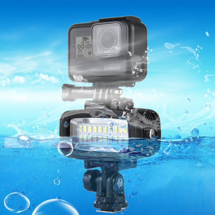 PULUZ 20 LED 40m Waterproof Studio Light with Hot Shoe Adapter & Filters for GoPro HERO10/9/8 & Action Cameras
