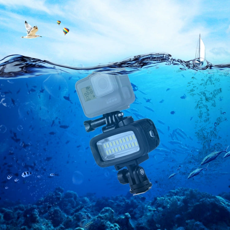 PULUZ 20 LED 40m Waterproof Studio Light with Hot Shoe Adapter & Filters for GoPro HERO10/9/8 & Action Cameras