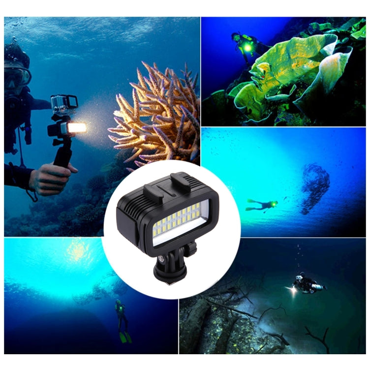 PULUZ 20 LED 40m Waterproof Studio Light with Hot Shoe Adapter & Filters for GoPro HERO10/9/8 & Action Cameras