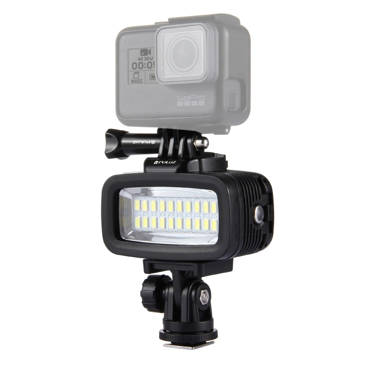 PULUZ 20 LED 40m Waterproof Studio Light with Hot Shoe Adapter & Filters for GoPro HERO10/9/8 & Action Cameras