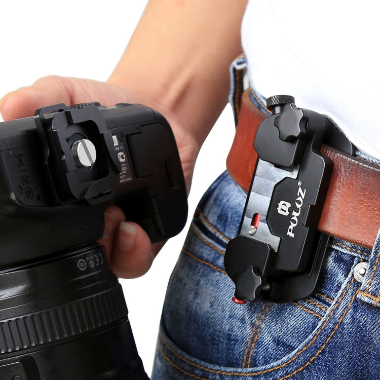 PULUZ Capture Camera Clip Aluminum Alloy Quick Release Clip with Plate(Red)