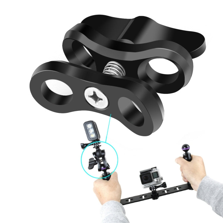 PULUZ Ball Clamp Close Hole Diving Camera Bracket CNC Aluminum Spring Flashlight Clamp for Diving Underwater Photography System(Black)
