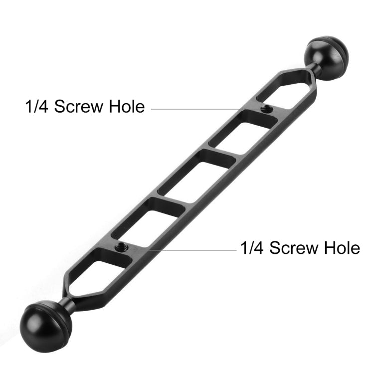PULUZ 11.0 inch 27.9cm Aluminum Alloy Dual Balls Arm, Ball Diameter: 25mm, 11.0 inch (Blue), 11.0 inch (Red), 11.0 inch (Black)