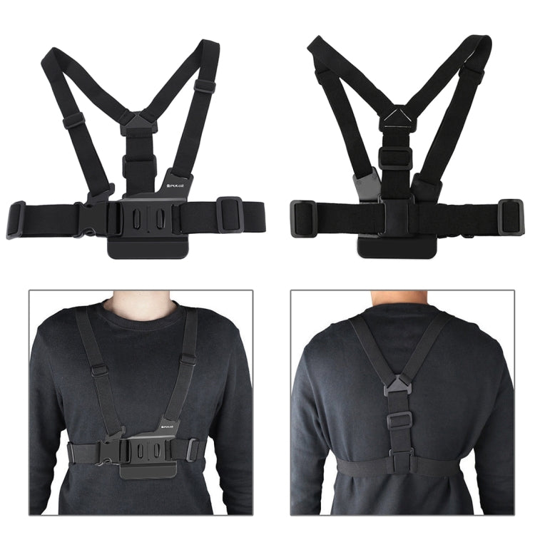 PULUZ Adjustable Chest Mount Belt with J Hook for GoPro HERO12/11/10/9 & Action Cameras