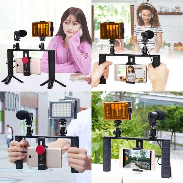 PULUZ Smartphone Vlogging Rig Aluminum Stabilizer for iPhone, Galaxy, Huawei, Xiaomi, HTC, LG, Google, and Other Smartphones