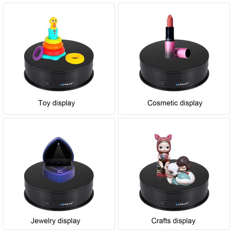 PULUZ 15cm USB Electric Rotating Turntable Display Stand Video Shooting Props Turntable for Photography, Load 1-5kg(Black)