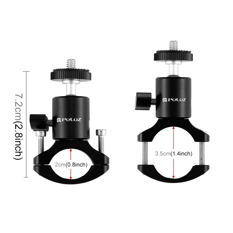 PULUZ Bike Aluminum Handlebar Tripod Ball Head Adapter Mount for DJI, Insta360, GoPro and Other Action Cameras, Ball Head Mount
