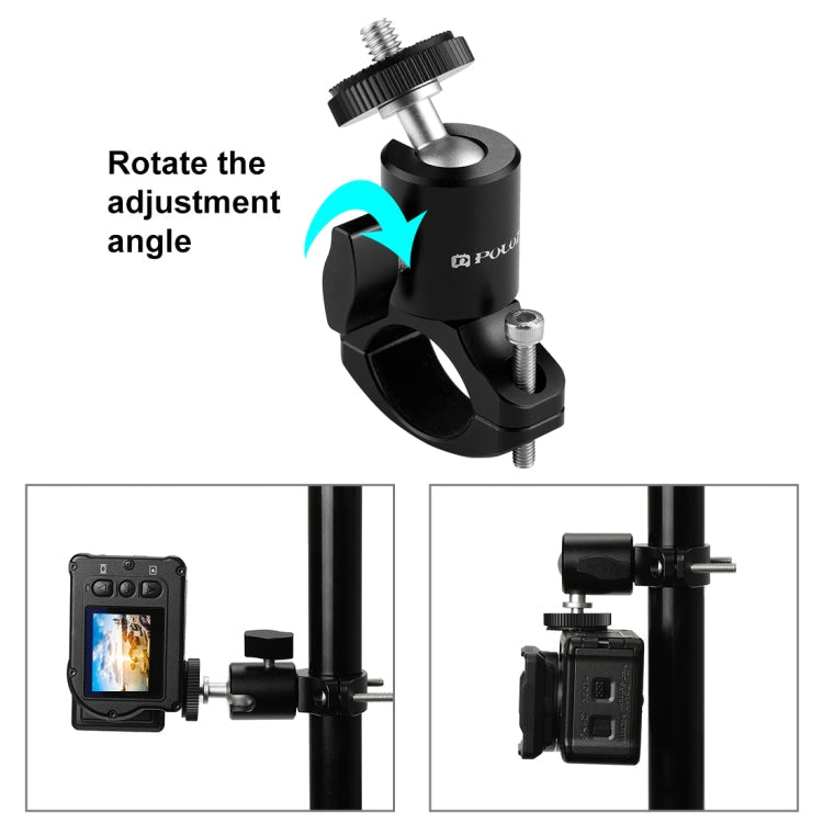 PULUZ Bike Aluminum Handlebar Tripod Ball Head Adapter Mount for DJI, Insta360, GoPro and Other Action Cameras, Ball Head Mount