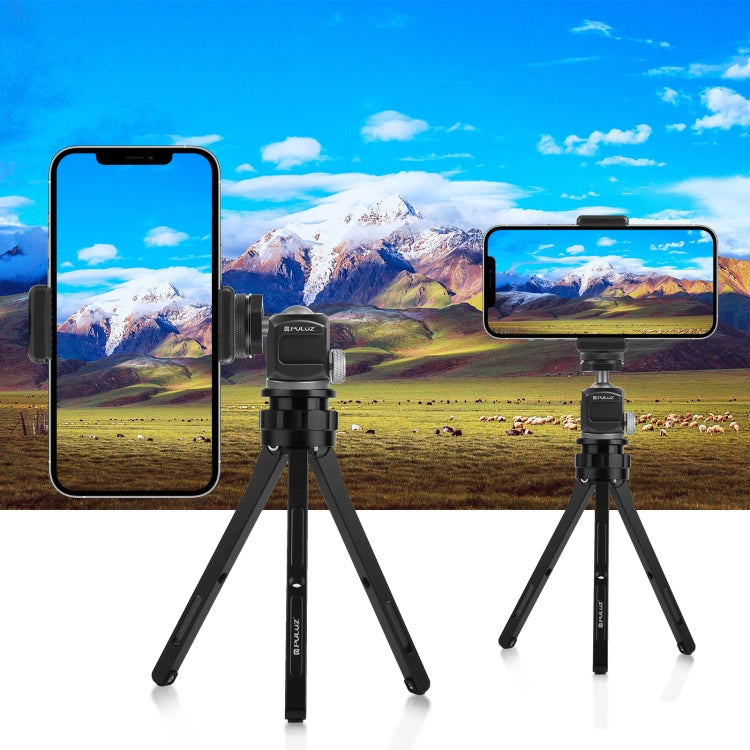 PULUZ Dual Cold Shoes Aluminum Alloy Tripod Ball Head Adapter (Black)