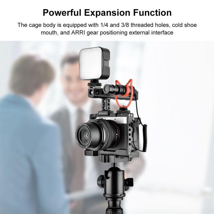 PULUZ Video Camera Cage Filmmaking Rig with Handle for Sony Alpha 7C / ILCE-7C / A7C(Black)