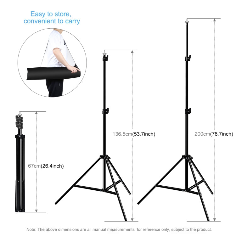 2 x 3m Photo Studio Background Support Stand Backdrop Crossbar Bracket(Black)
